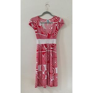 Red and white summer dress
